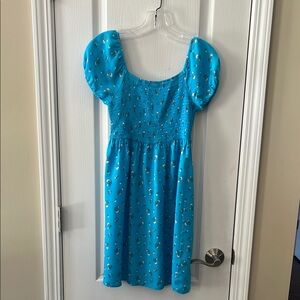 Blue Floral Kids Dress Size Medium